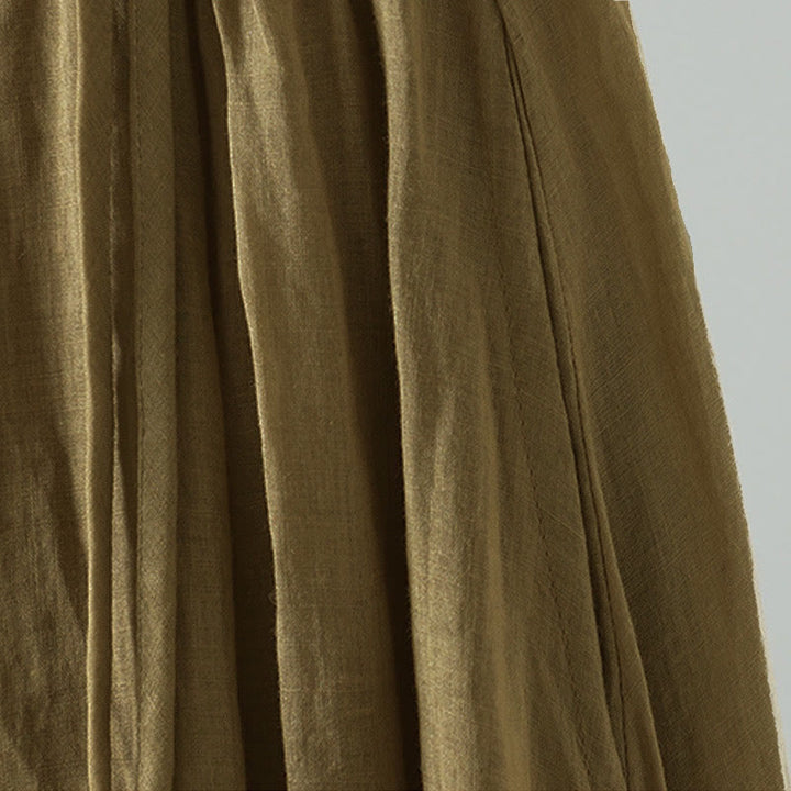 Spódnica damska z frędzlami w kolorze letnich Buddha Stones w stylu retro z kieszeniami - image 2