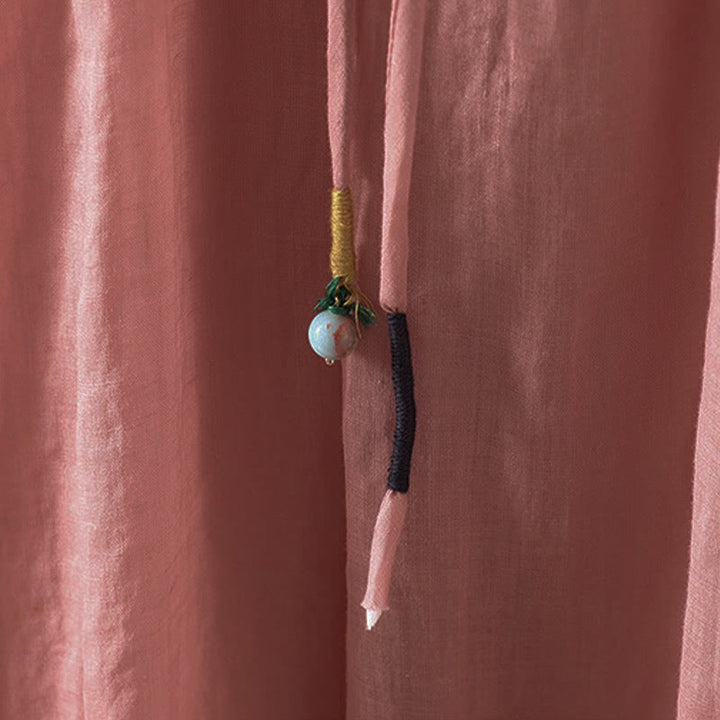 Spódnica damska z frędzlami w kolorze letnich Buddha Stones w stylu retro z kieszeniami - image 12