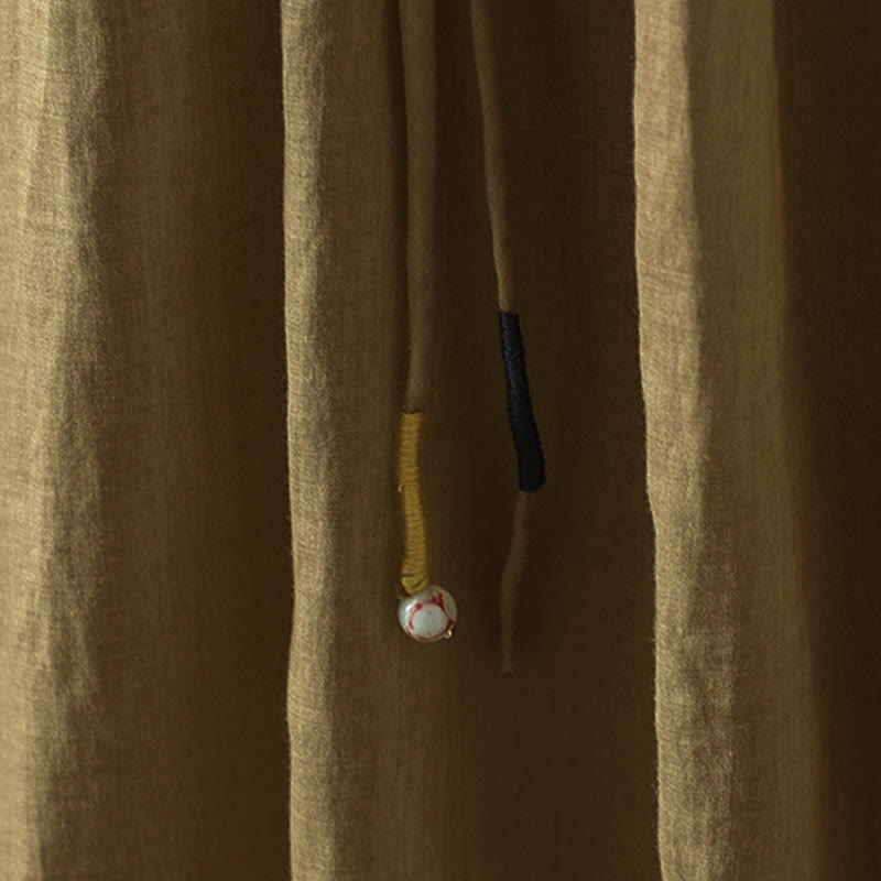 Spódnica damska z frędzlami w kolorze letnich Buddha Stones w stylu retro z kieszeniami - image 3