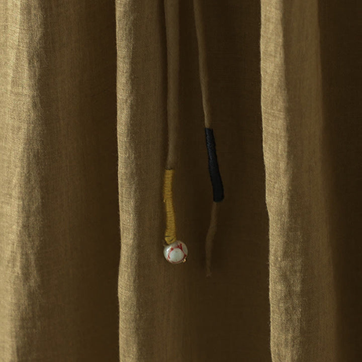 Spódnica damska z frędzlami w kolorze letnich Buddha Stones w stylu retro z kieszeniami - image 3