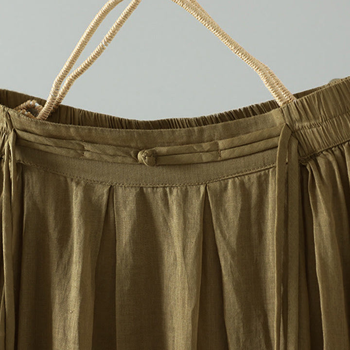 Spódnica damska z frędzlami w kolorze letnich Buddha Stones w stylu retro z kieszeniami - image 4