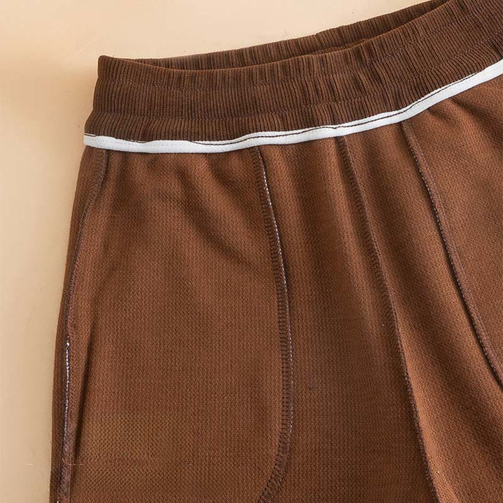 Damskie spodnie bawełniane z szerokimi nogawkami i kieszeniami w kolorze kamyków Buddha Stones - image 6