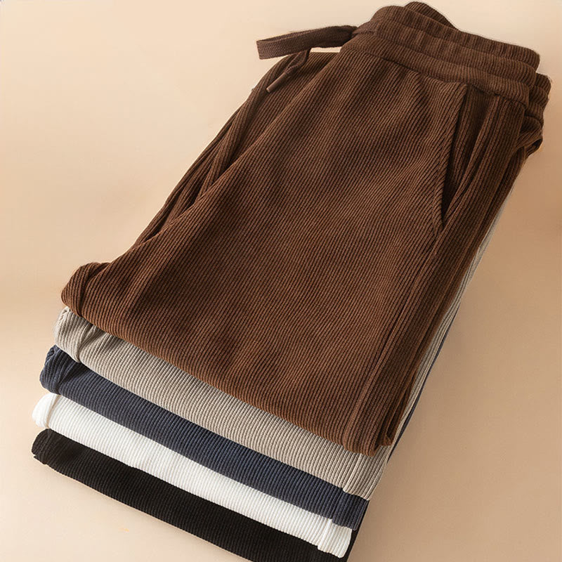 Damskie spodnie bawełniane z szerokimi nogawkami i kieszeniami w kolorze kamyków Buddha Stones - image 20