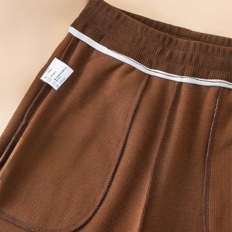 Damskie spodnie bawełniane z szerokimi nogawkami i kieszeniami w kolorze kamyków Buddha Stones - image 7