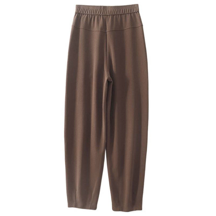 Damskie spodnie termiczne Buddha Stones w stylu casual vintage z wysokim stanem i kieszeniami - image 1