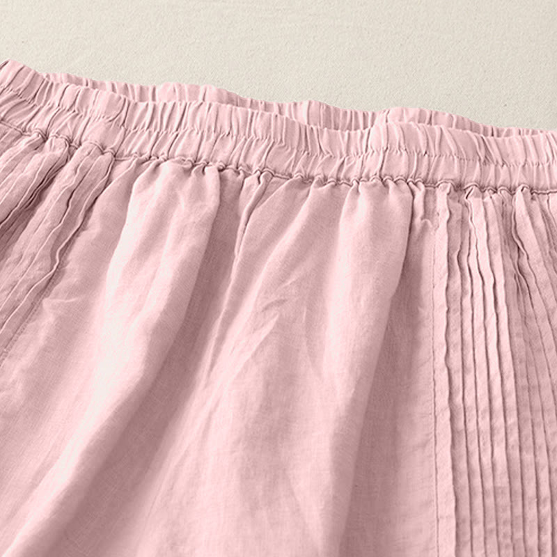 Spodnie damskie z szerokimi nogawkami i kieszeniami, z elastycznego poliestru, z szerokimi nogawkami i Buddha Stones , w prostym, prostym fasonie z zakładkami - image 3