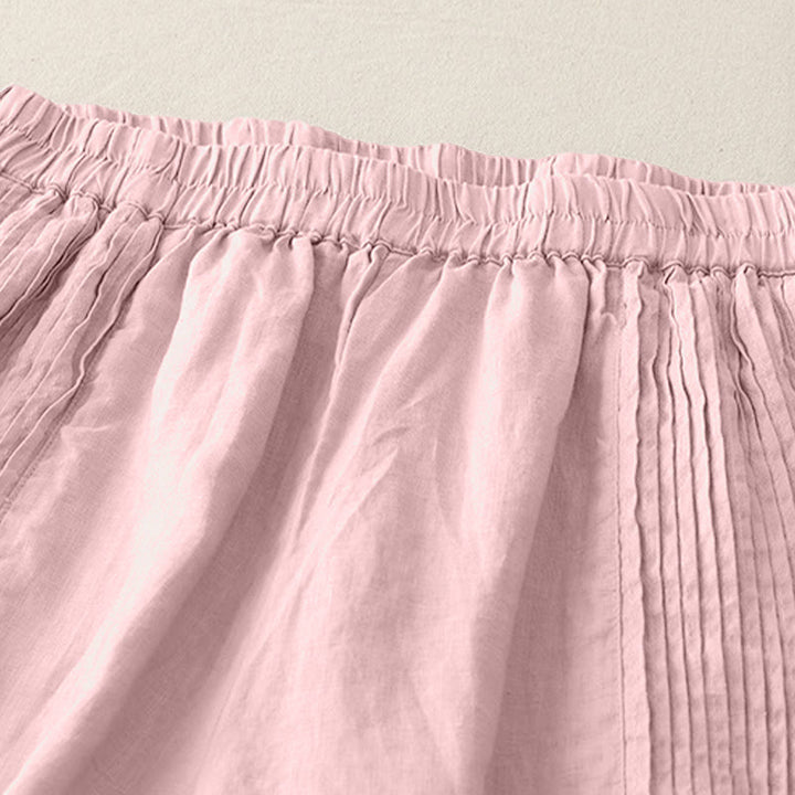 Spodnie damskie z szerokimi nogawkami i kieszeniami, z elastycznego poliestru, z szerokimi nogawkami i Buddha Stones , w prostym, prostym fasonie z zakładkami - image 3