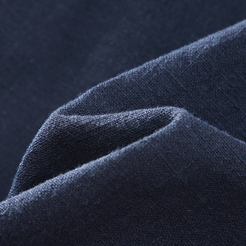 Kurtka Buddha Stones zimowa z długim rękawem, bawełną i lnem, z kieszeniami, zapinana na zamek błyskawiczny i stójką - image 7