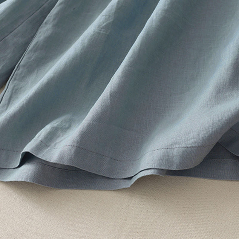 Spodnie damskie z szerokimi nogawkami i kieszeniami, z elastycznego poliestru, z szerokimi nogawkami i Buddha Stones , w prostym, prostym fasonie z zakładkami - image 18