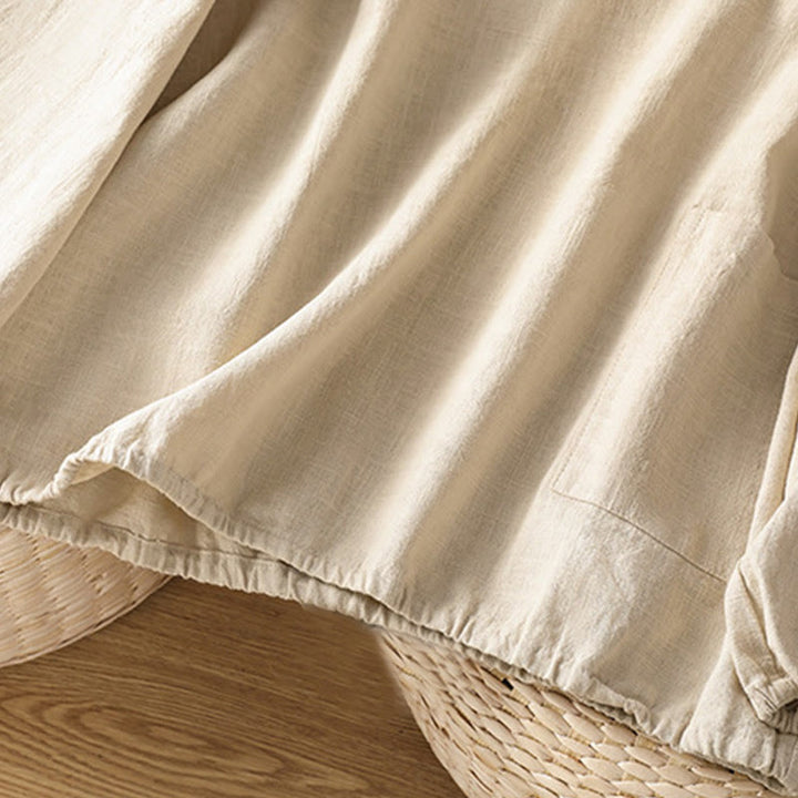 Koszula damska z długim rękawem i bawełną i poliestrem "Buddha Stones" w swobodnym, prostym kroju - image 7