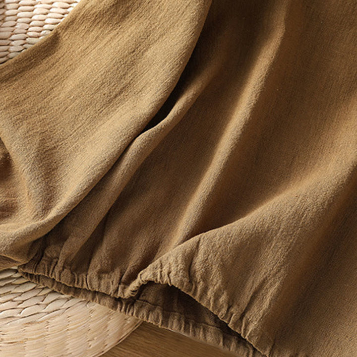 Koszula damska z długim rękawem i bawełną i poliestrem "Buddha Stones" w swobodnym, prostym kroju - image 20