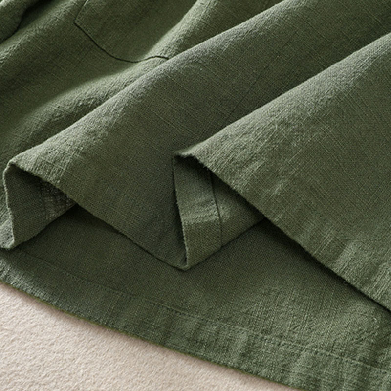 Koszula damska z długim rękawem i kieszeniami, z okrągłym dekoltem i bawełnianą koszulą Buddha Stones , w swobodnym stylu, z guzikami i kieszeniami - image 6