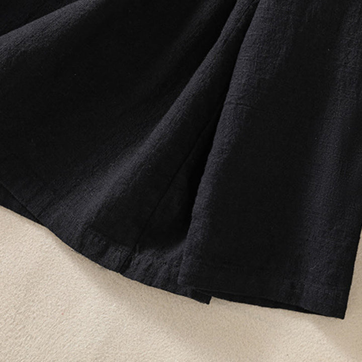 Koszula damska z długim rękawem i kieszeniami, z okrągłym dekoltem i bawełnianą koszulą Buddha Stones , w swobodnym stylu, z guzikami i kieszeniami - image 15