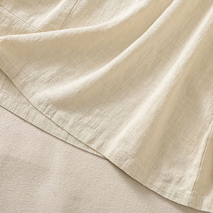 Koszula damska z długim rękawem i kieszeniami, z okrągłym dekoltem i bawełnianą koszulą Buddha Stones , w swobodnym stylu, z guzikami i kieszeniami - image 21