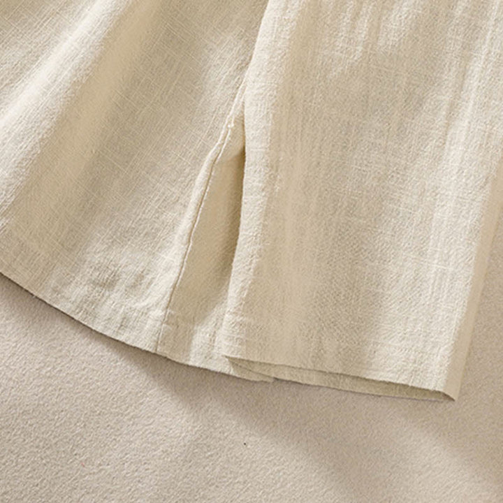 Koszula damska z długim rękawem i kieszeniami, z okrągłym dekoltem i bawełnianą koszulą Buddha Stones , w swobodnym stylu, z guzikami i kieszeniami - image 19