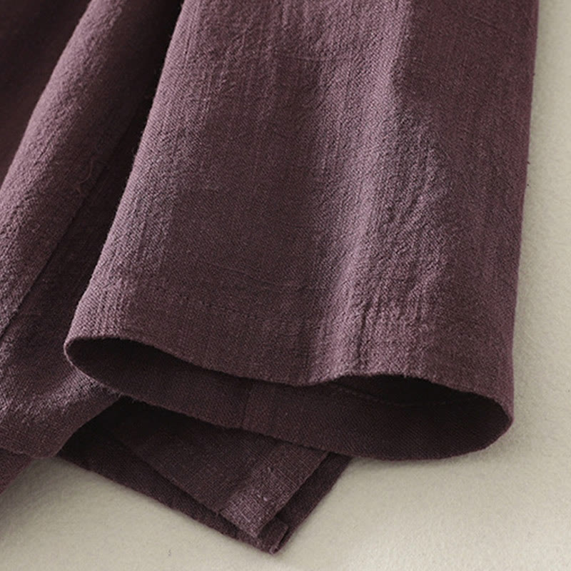 Koszula damska z długim rękawem z bawełny Buddha Stones, swobodna, gładka, z żabimi guzikami - image 3