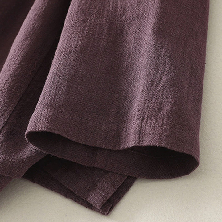 Koszula damska z długim rękawem z bawełny Buddha Stones, swobodna, gładka, z żabimi guzikami - image 3