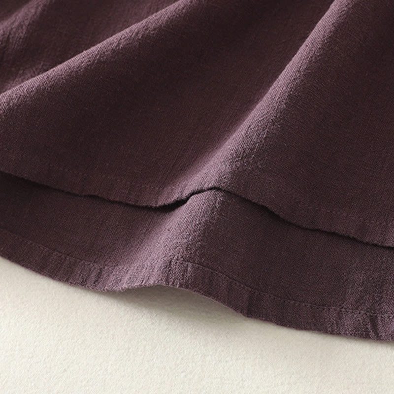 Koszula damska z długim rękawem z bawełny Buddha Stones, swobodna, gładka, z żabimi guzikami - image 5