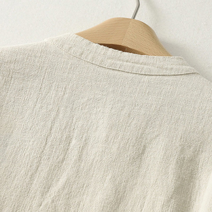 Koszula damska z długim rękawem z bawełny Buddha Stones, swobodna, gładka, z żabimi guzikami - image 10