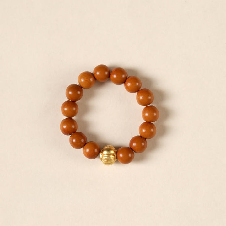 Pierścień wzmacniający z Buddha Stones, pestek oliwek, miedzianej monety - Wzór latarni - 4 mm - image 12