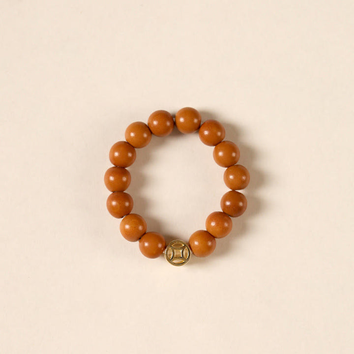 Pierścień wzmacniający z Buddha Stones, pestek oliwek, miedzianej monety - Moneta miedziana - 4 mm - image 1