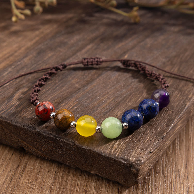 Buddha Stones Naturalne Różnorodne Kryształy Bransoletka z Tygrysim Okiem Ametystu Odwagi - image 2