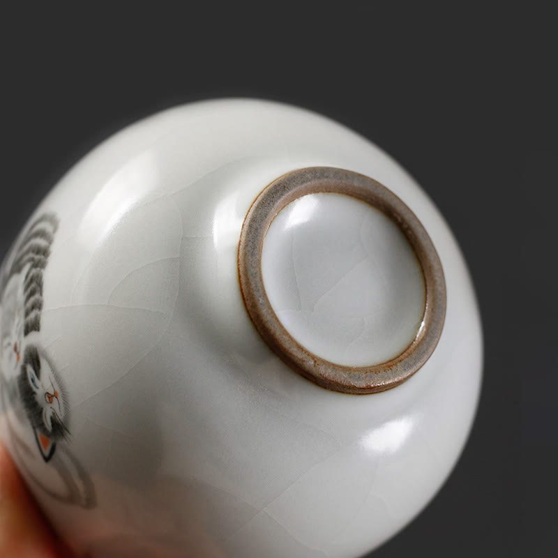 Buddha Stones Uroczy kociakowy kubek do herbaty Kung Fu z pudełkiem prezentowym - image 14