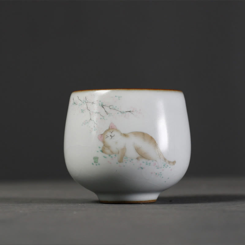 Buddha Stones Uroczy kociakowy kubek do herbaty Kung Fu z pudełkiem prezentowym - image 4