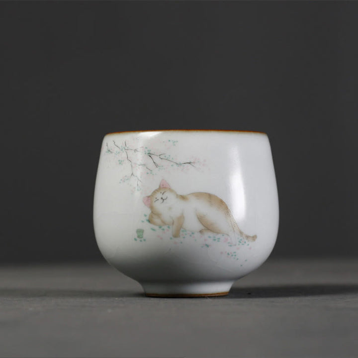 Buddha Stones Uroczy kociakowy kubek do herbaty Kung Fu z pudełkiem prezentowym - image 4