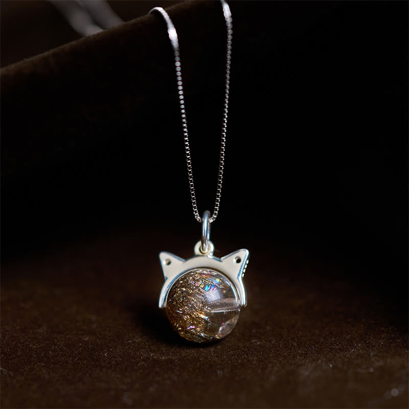 Naszyjnik z wisiorkiem z Buddha Stones ze srebra próby 925 i naturalnego czarnego kryształu Super Seven - Łańcuch 10 mm + 0,8 mm - image 0