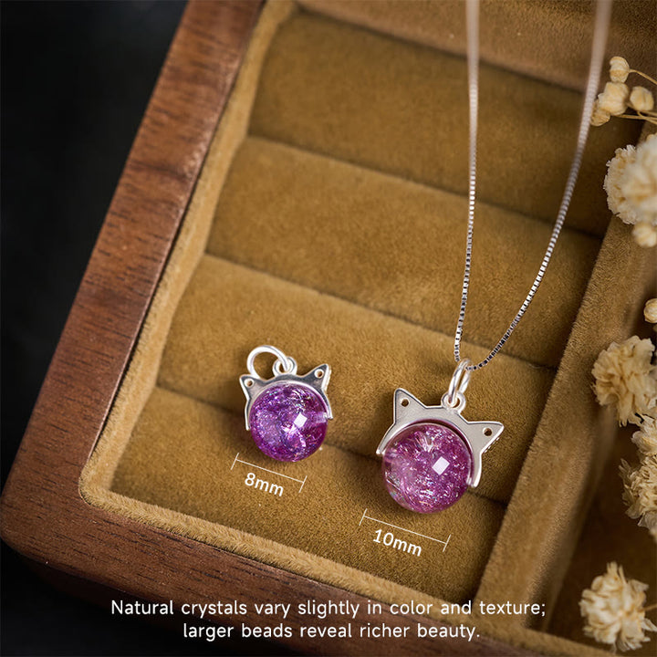 Naszyjnik z wisiorkiem z kryształu Super Seven z Buddha Stones ze srebra próby 925 w kolorze naturalnego fioletu i fajerwerkami - image 3