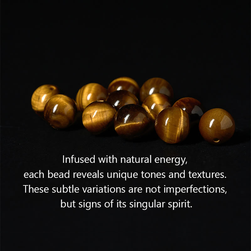 Bransoletka ochronna z naturalnego, srebrnego obsydianu z tygrysim okiem i trzema twarzami Buddha Stones - image 7