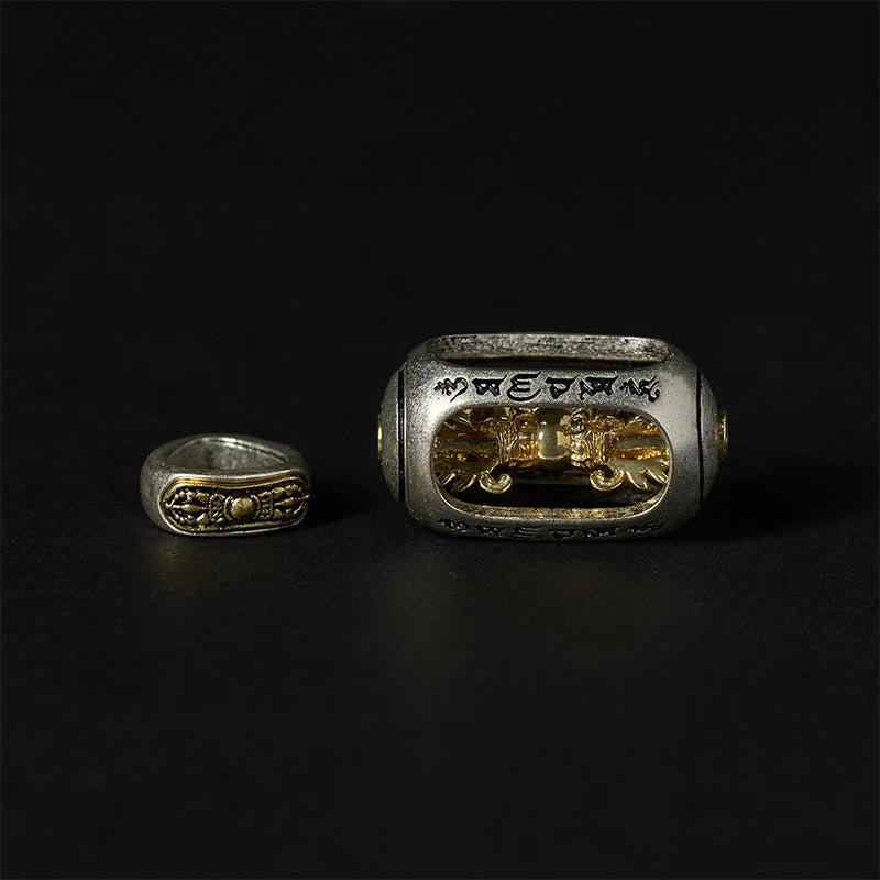 Buddha Stones Naturalna lawa Rock Om Mani Padme Hum Dorje Vajra Uzdrawiająca bransoletka - image 16