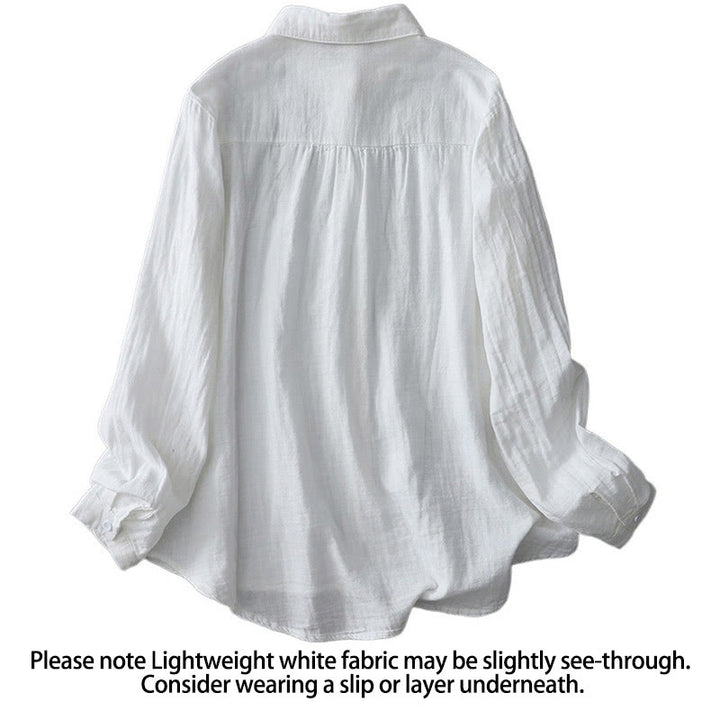 Koszula damska z długim rękawem z bawełny z motywem jesiennych Buddha Stones i kwiatów mniszka lekarskiego - image 3