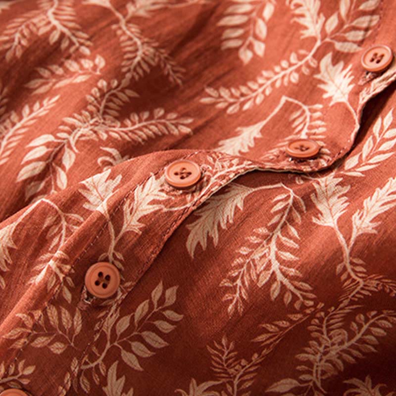 Sukienka midi z kontrastowym kwiatowym wzorem i półrękawem w kwiaty Buddha Stones z kieszeniami - image 25