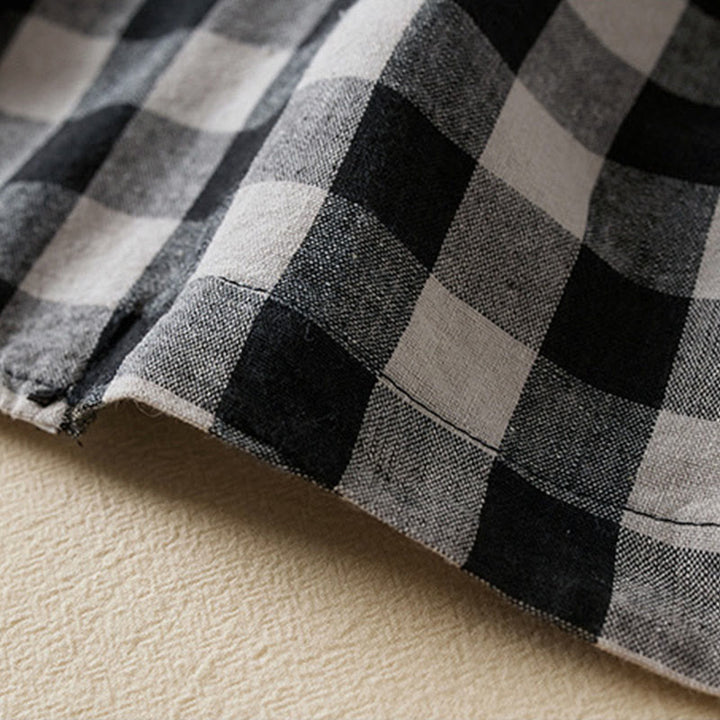 Kurtka damska z długim rękawem i kieszeniami z bawełny Buddha Stones Commute w kratę - image 26