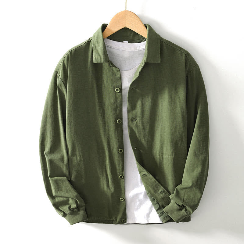 Koszula męska z bawełny z długimi rękawami i kieszeniami, zapinana na guziki, z Buddha Stones - ForestGreen - US/UK/AU42， EU52 (3XL) - image 23