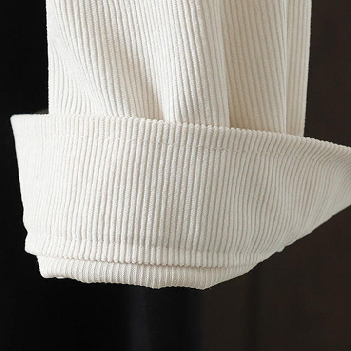 Koszula damska z długim rękawem Buddha Stones Commute z gładkimi guzikami i bawełnianym sztruksem - image 14