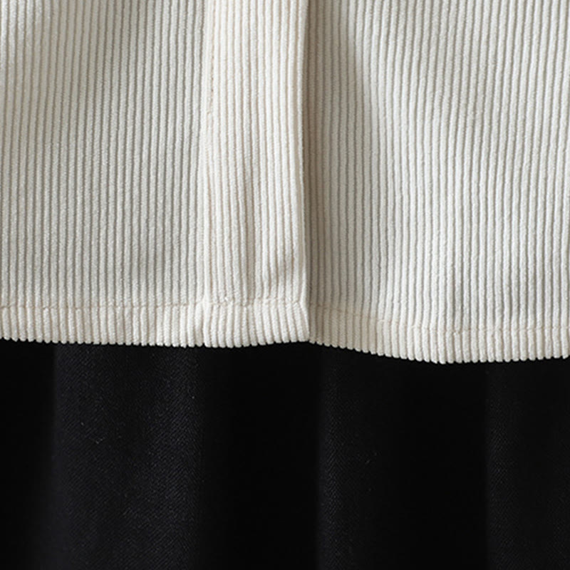 Koszula damska z długim rękawem Buddha Stones Commute z gładkimi guzikami i bawełnianym sztruksem - image 16