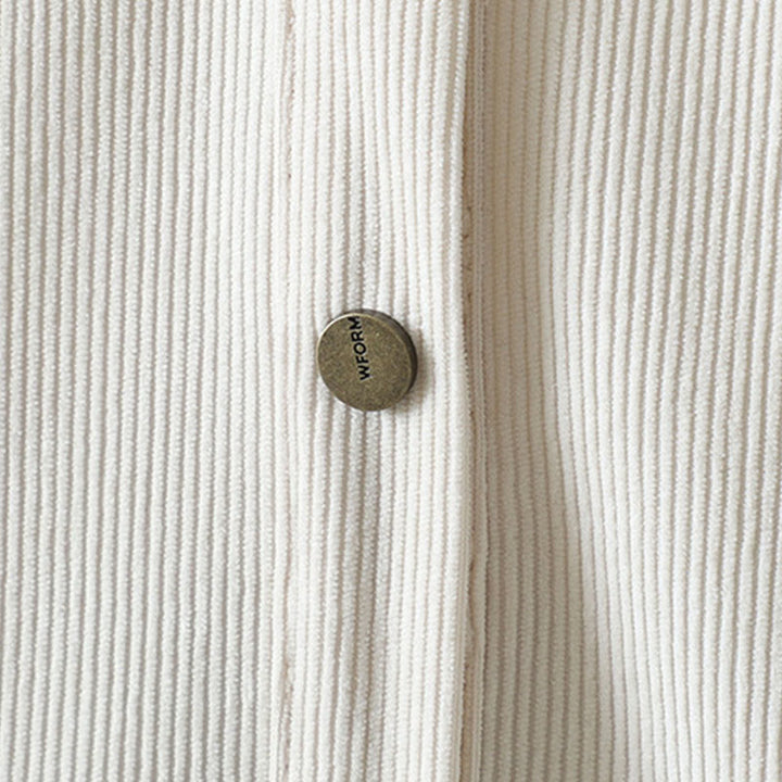 Koszula damska z długim rękawem Buddha Stones Commute z gładkimi guzikami i bawełnianym sztruksem - image 13