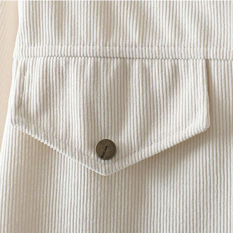 Koszula damska z długim rękawem Buddha Stones Commute z gładkimi guzikami i bawełnianym sztruksem - image 12