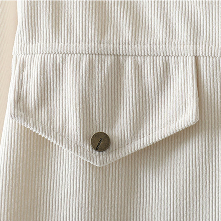 Koszula damska z długim rękawem Buddha Stones Commute z gładkimi guzikami i bawełnianym sztruksem - image 12