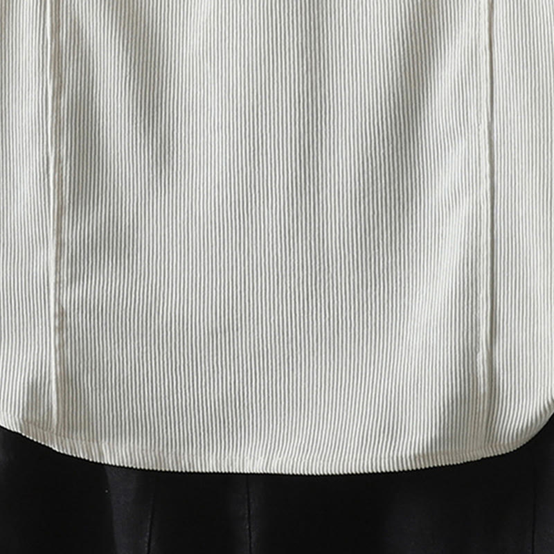 Koszula damska z długim rękawem Buddha Stones Commute z gładkimi guzikami i bawełnianym sztruksem - image 15