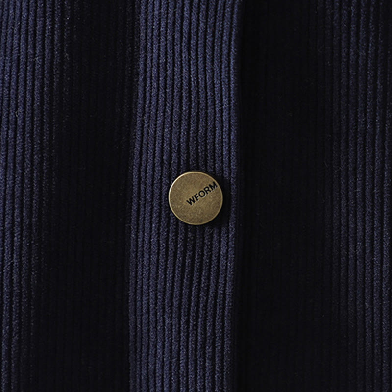 Koszula damska z długim rękawem Buddha Stones Commute z gładkimi guzikami i bawełnianym sztruksem - image 2