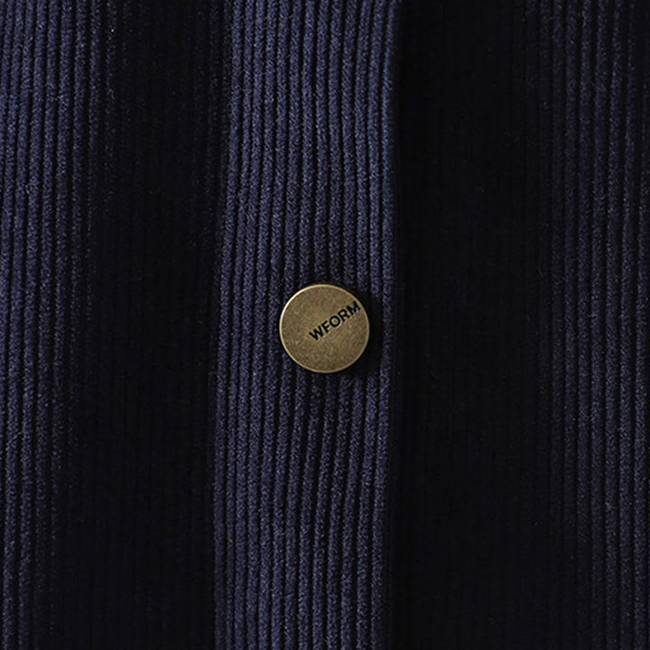 Koszula damska z długim rękawem Buddha Stones Commute z gładkimi guzikami i bawełnianym sztruksem - image 2