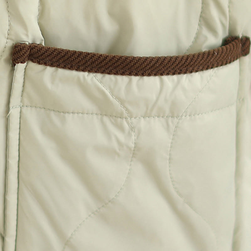 Kurtka damska z długim rękawem z bawełny z kontrastowymi kieszeniami i Buddha Stones - image 19