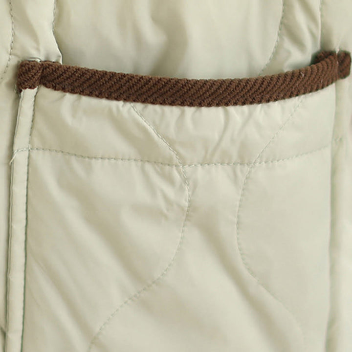 Kurtka damska z długim rękawem z bawełny z kontrastowymi kieszeniami i Buddha Stones - image 19