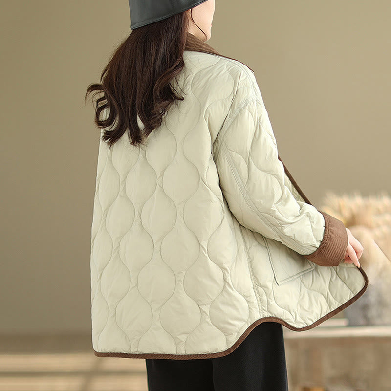 Kurtka damska z długim rękawem z bawełny z kontrastowymi kieszeniami i Buddha Stones - image 15