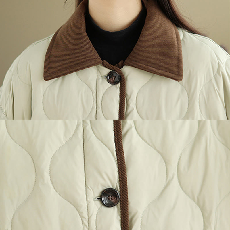 Kurtka damska z długim rękawem z bawełny z kontrastowymi kieszeniami i Buddha Stones - image 22