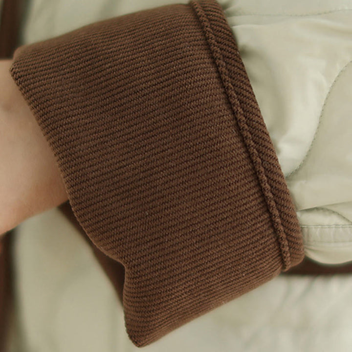 Kurtka damska z długim rękawem z bawełny z kontrastowymi kieszeniami i Buddha Stones - image 20